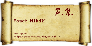 Posch Niké névjegykártya